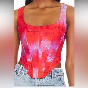 Miaou Campbell Corset in Rouge Mudd